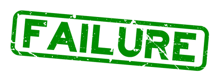 Grunge green failure word square rubber seal stamp on white backgroundのイラスト素材