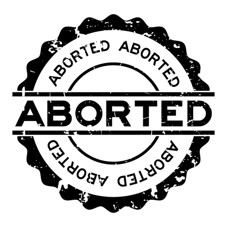 Grunge aborted word round rubber seal stamp on white backgroundのイラスト素材