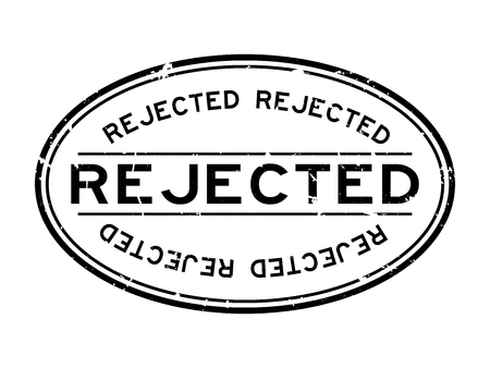 Grunge black rejected word oval rubber seal stamp on white backgroundのイラスト素材