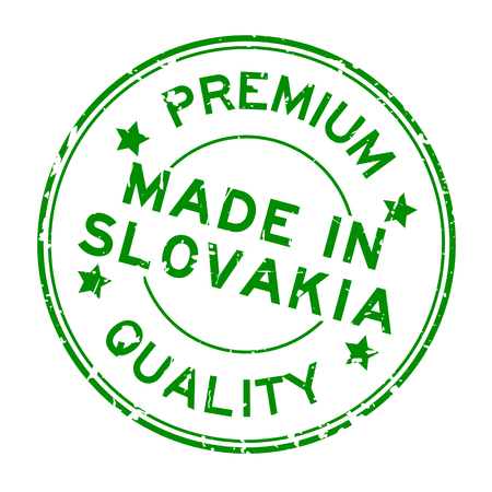 Grunge green premium quality made in Slovakia round rubber seal stamp ...