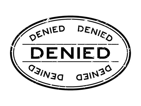 Grunge black denied word oval rubber seal stamp on white backgroundのイラスト素材