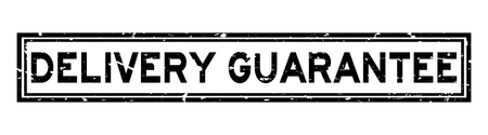 Grunge black delivery guarantee word square rubber seal stamp on white backgroundのイラスト素材
