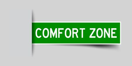 Label sticker green color in word comfort zone that inserted in gray backgroundのイラスト素材