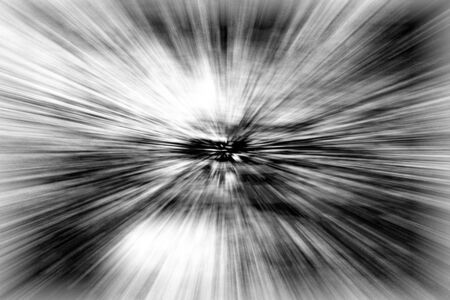 Black geometric shape in speed movement or explosion as cartoon usage on white backgroundの写真素材