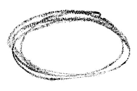 black chalk hand drawing as circle shape on white  background (vector)のイラスト素材