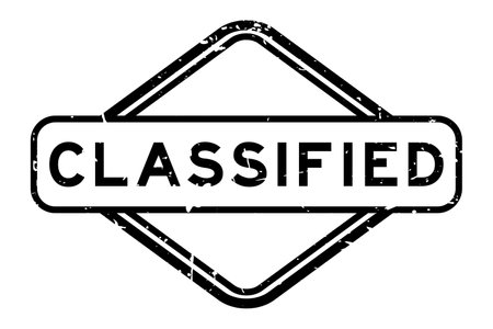 Grunge black classified word rubber square seal stamp on white backgroundのイラスト素材