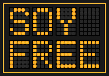 Orange color led in word soy free on black backgroundのイラスト素材