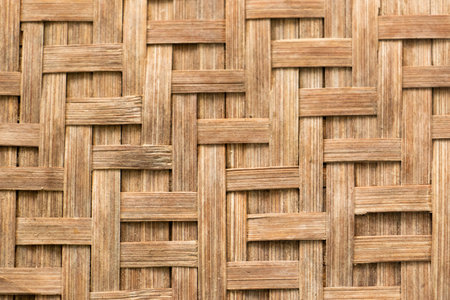 Closed up of wood weave craft textured background