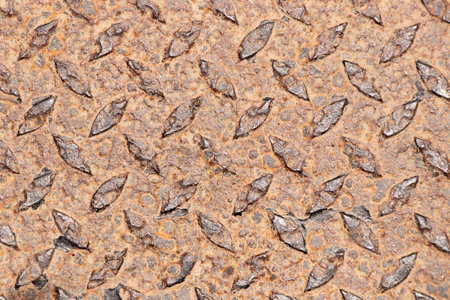 Non-slip metal with red color rust textured background
