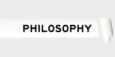 Ripped gray paper background that have word philosophy under torn partのイラスト素材