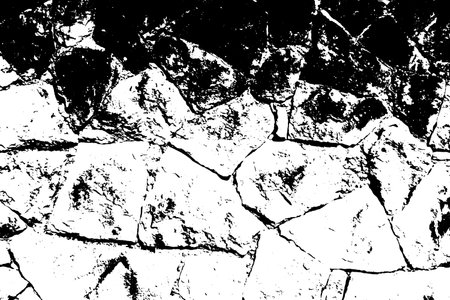 Grunge black and white rock wall textured background (Vector). Use for decoration, aging or old layerのイラスト素材