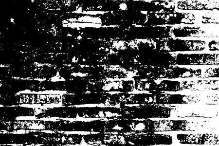 Grunge black texture as brick wall shape on white background (Vector). Use for decoration, aging or old layerのイラスト素材