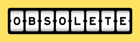 Black color in word obsolete on slot banner with yellow color background
