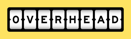 Black color in word overhead on slot banner with yellow color backgroundのイラスト素材