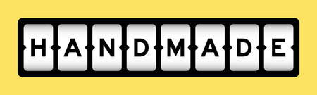 Black color in word handmade on slot banner with yellow color backgroundのイラスト素材
