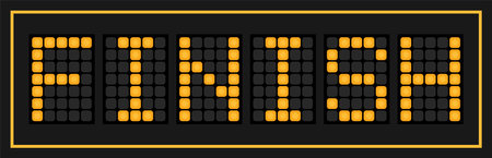 Orange color led banner in word finish on black backgroundのイラスト素材