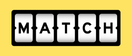 Black color in word match on slot banner with yellow color backgroundのイラスト素材