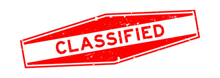 Grunge red classified word hexagon rubber seal stamp on white backgroundのイラスト素材