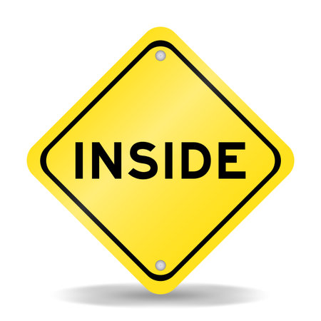 Yellow color transportation sign with word inside on white backgroundのイラスト素材