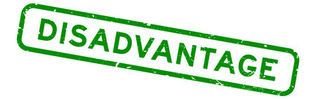 Grunge green disadvantage word square rubber seal stamp on white backgroundのイラスト素材