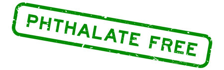 Grunge green phthalate free word square rubber seal stamp on white backgroundのイラスト素材