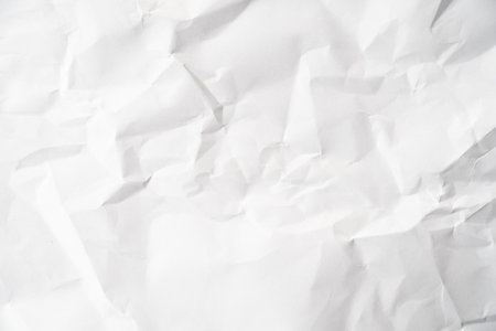 Grunge wrinkled white color paper textured background with copy space. Use for decoration or layerの写真素材