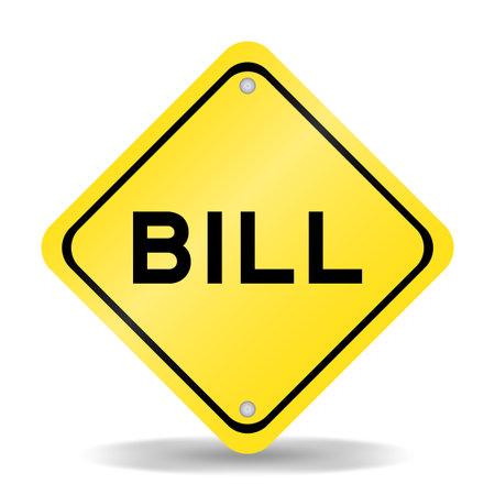 Yellow color transportation sign with word on white backgroundのイラスト素材