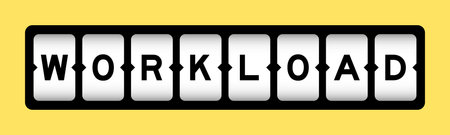 Black color in word workload on slot banner with yellow color background
