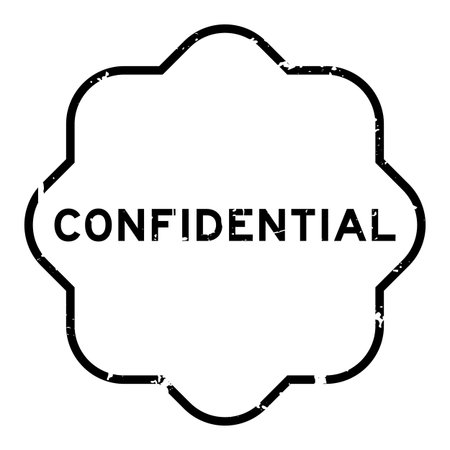 Grunge black confidential word square rubber seal stamp on white backgroundのイラスト素材