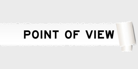 Ripped gray paper background that have word point of view under torn partのイラスト素材