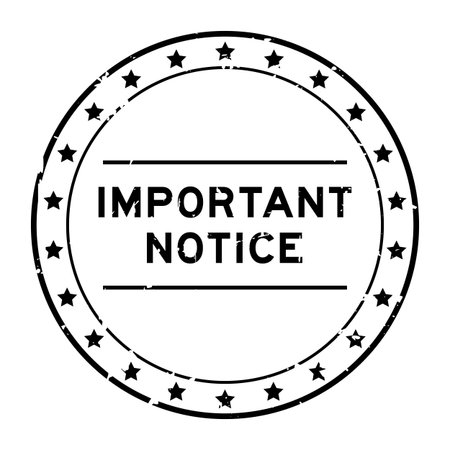 Grunge black important notice word round seal stamp on white backgroundのイラスト素材