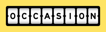 Black color in word occasion on slot banner with yellow color background