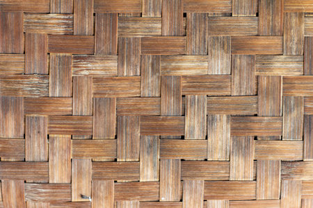 Close up of brown color wooden weave texture background
