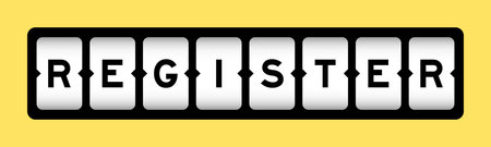 Black color in word register on slot banner with yellow color backgroundのイラスト素材