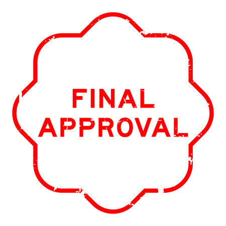 Grunge red final approval word rubber seal stamp on white backgroundのイラスト素材