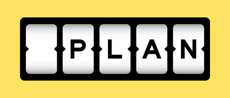 Black color in word plan on slot banner with yellow color background