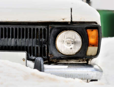 This is dead car, white metalの写真素材