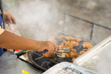 Thai food grill pork easy street food for morning,の写真素材