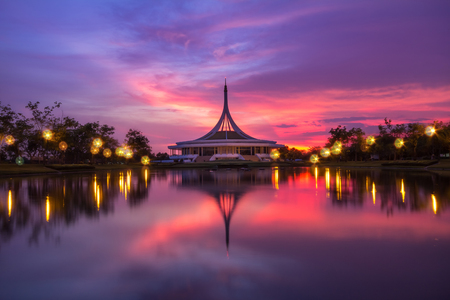 BANGKOK,THAILAND - MAY 25 :Thai people visiting in Suan Luang Rama 9 public park on May 25, 2014 in Bangkok, Thailand.The park was a gift to His Majesty king in the southeast of the town.のeditorial素材
