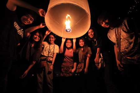 Firework Festival in Chiang Mai Thailandのeditorial素材