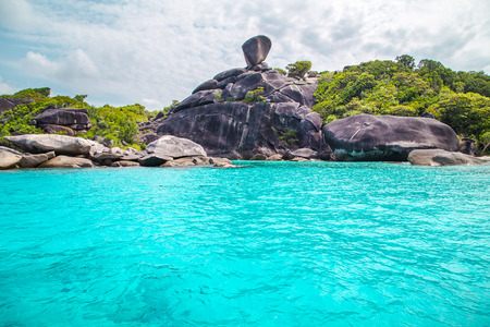 Beautiful crystal clear sea at tropical island Similan island Andaman sea Thailandの写真素材