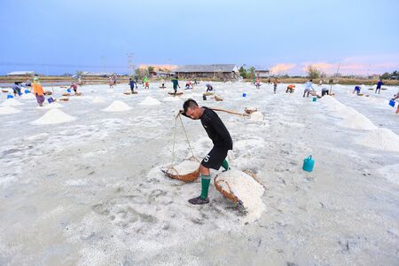 Salt farming career in Phetchaburi Thailandのeditorial素材