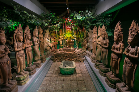 A Goddess statue in Thai temple, Goddess is the worship of Thai Buddhist at Nakhon Pathom Province ,...