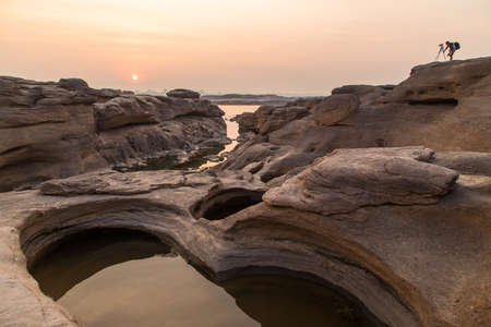 Sam-Pan-Bok Grand Canyon, Ubon Ratchathani, Thailandの写真素材