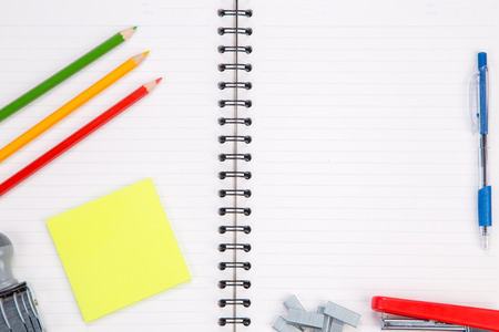 concept and office supplies on white