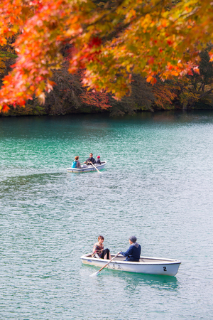 Autumn Leaves in Goshikinuma Lake, Fukushima, Japanのeditorial素材