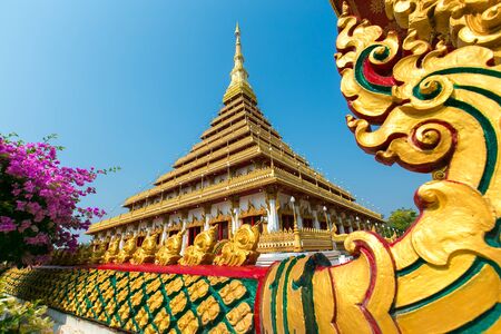Golden pagoda at the Thai temple, Khon kaen Thailandのeditorial素材