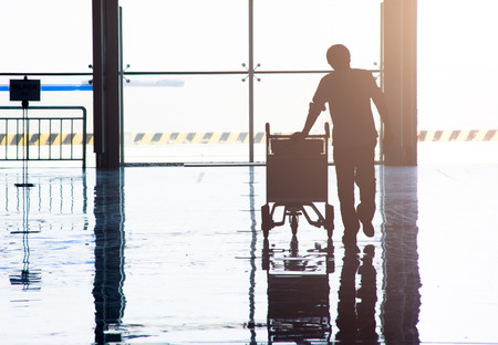 waiting in the airportの写真素材