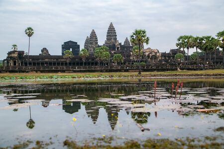 Angkor Wat is a temple complex in Cambodiaの写真素材