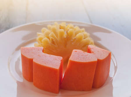 Papaya and Pineapple fruitの写真素材